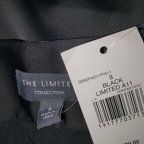 The Limited Nwt High Waist Black Satin Wide Leg Pants Size 8 - Picture 6 of 8